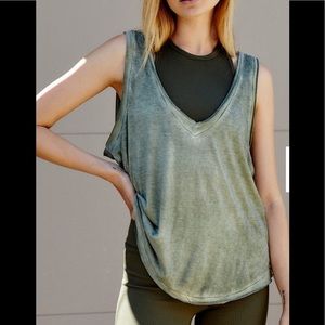 NWT Free People Movement Henry Tank in Army Sz XS